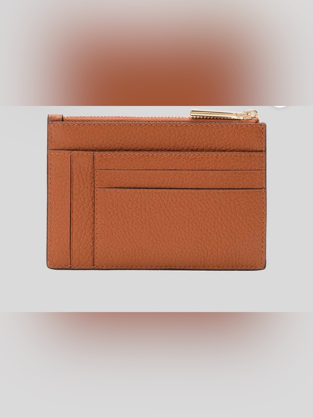 Kate Spade Kayla Large Slim Zip Cardholder Pebbled Leather Warm Ginger-NWT - Picture 5 of 10